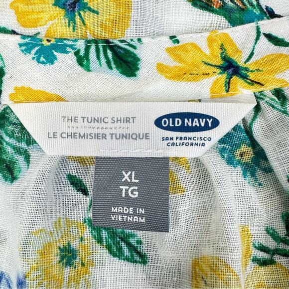 OLD NAVY Women’s Size XL Printed Linen-Blend Blouse Floral Multi - Picture 11 of 14